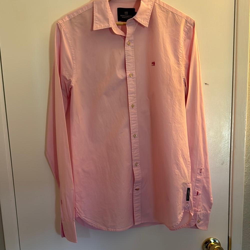 Scotch & Soda Pink Casual Button Down Shirt Modern Fit